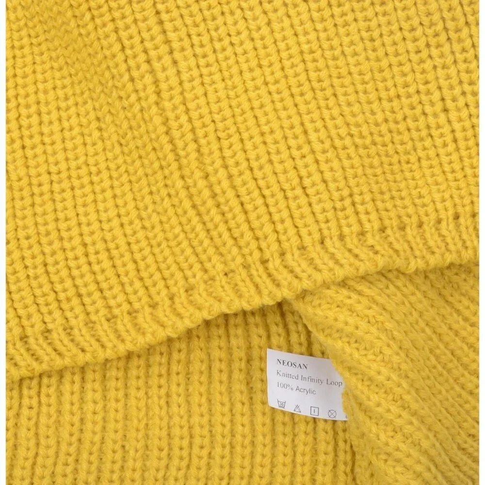 Women's Mustad Thick Ribbed Knit Winter Infinity Circle Loop Scarf